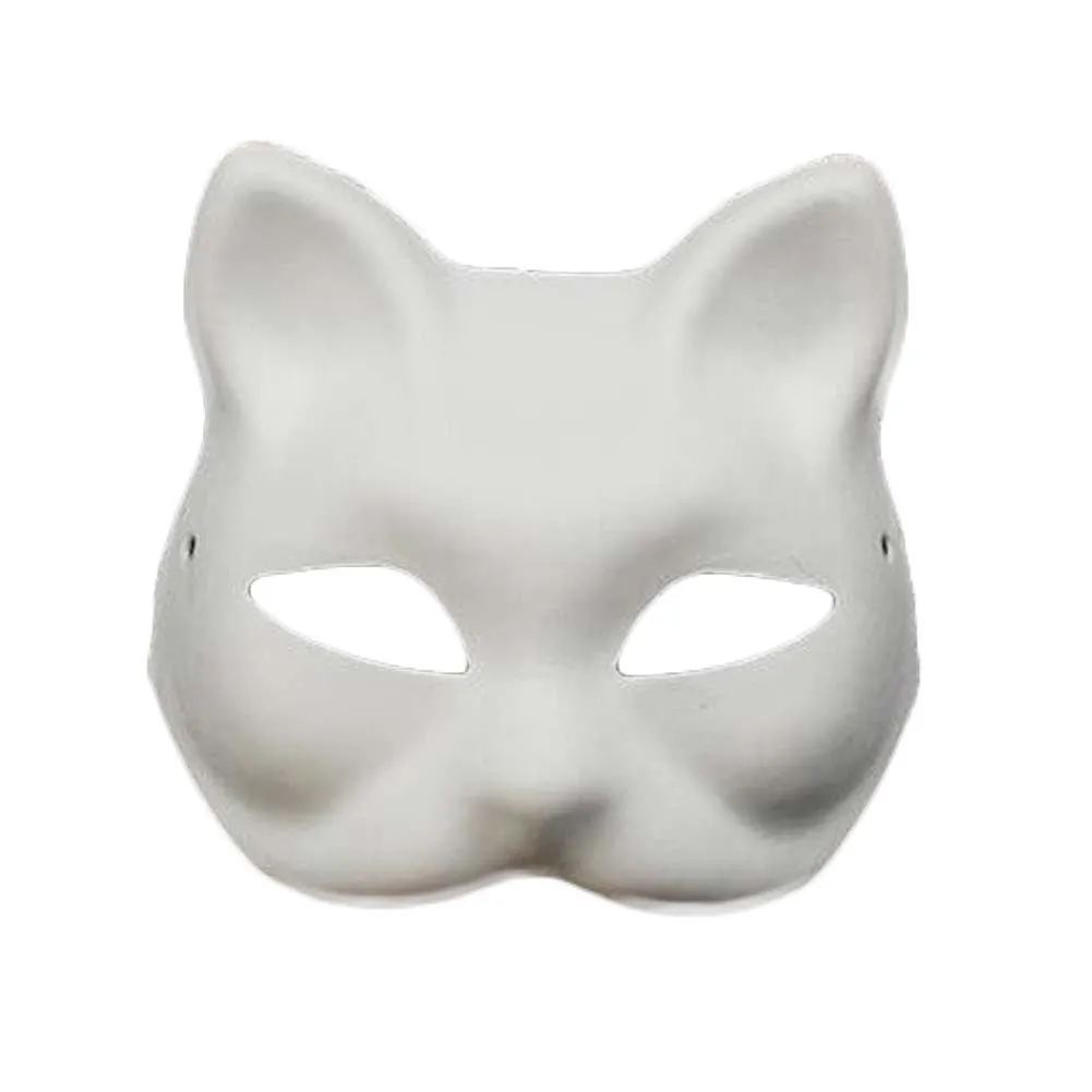 10-Packs White Blank Painting Face Mask DIY Paper Mask for Halloween Costumes, Fox