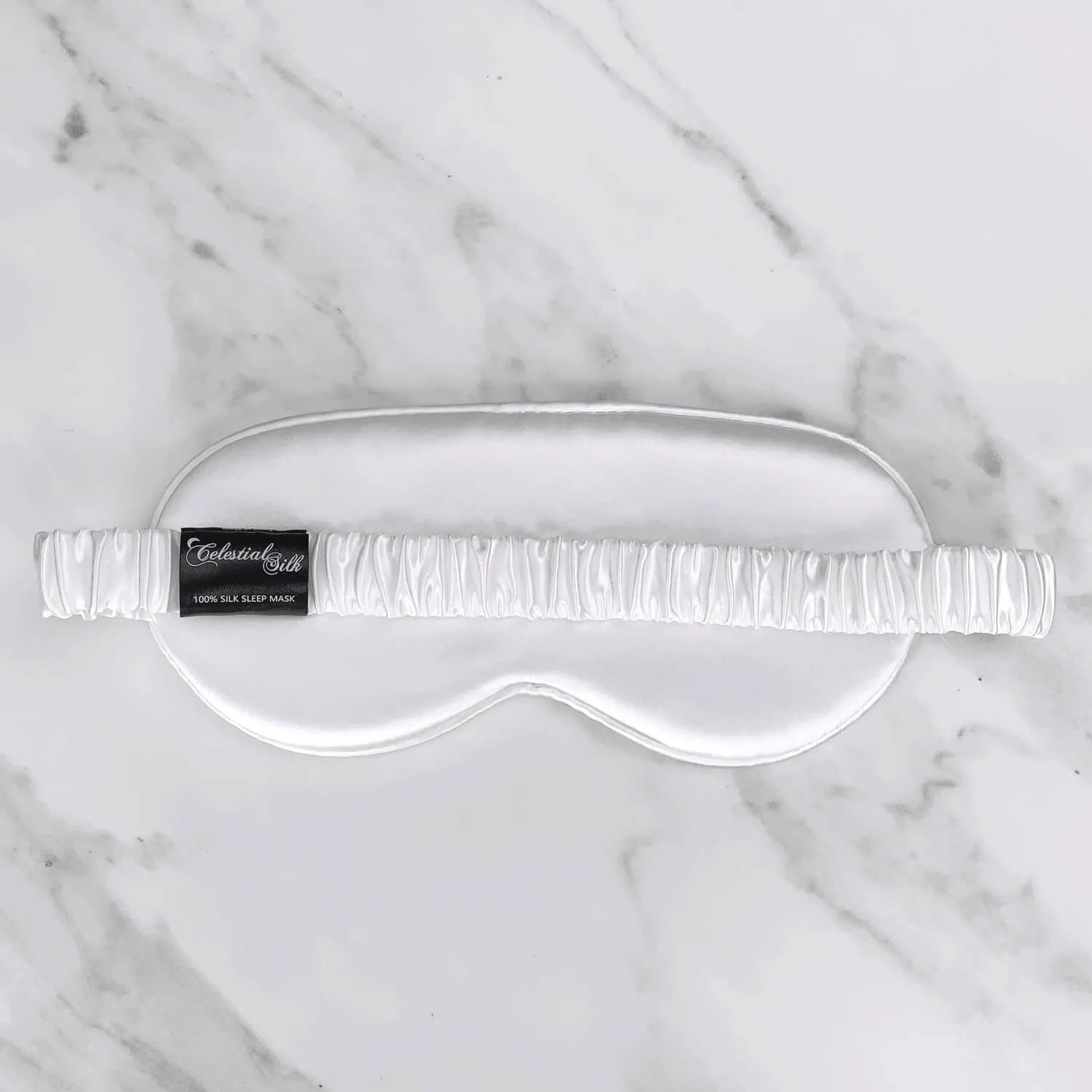 100% 25 Momme Mulberry Silk Eye Mask  - White
