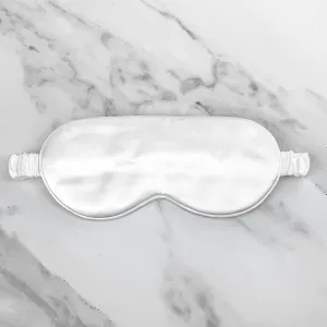100% 25 Momme Mulberry Silk Eye Mask  - White