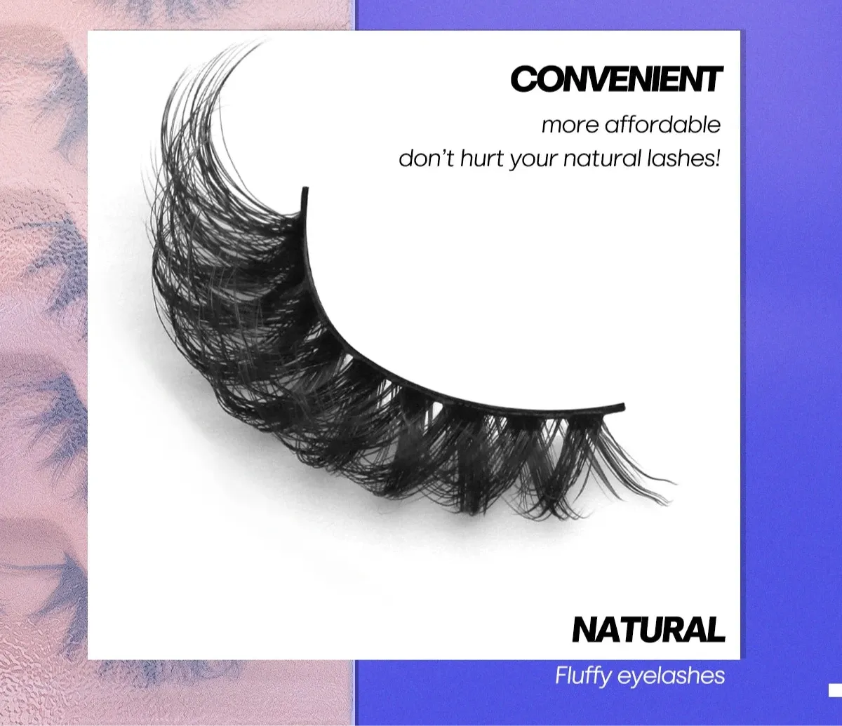 10pcs - 5 Pairs Fluffy Mink Eyelashes Wispy 7D Volume False Thick Soft Curly Lashes Russian Strip Extensions Eye Accessories