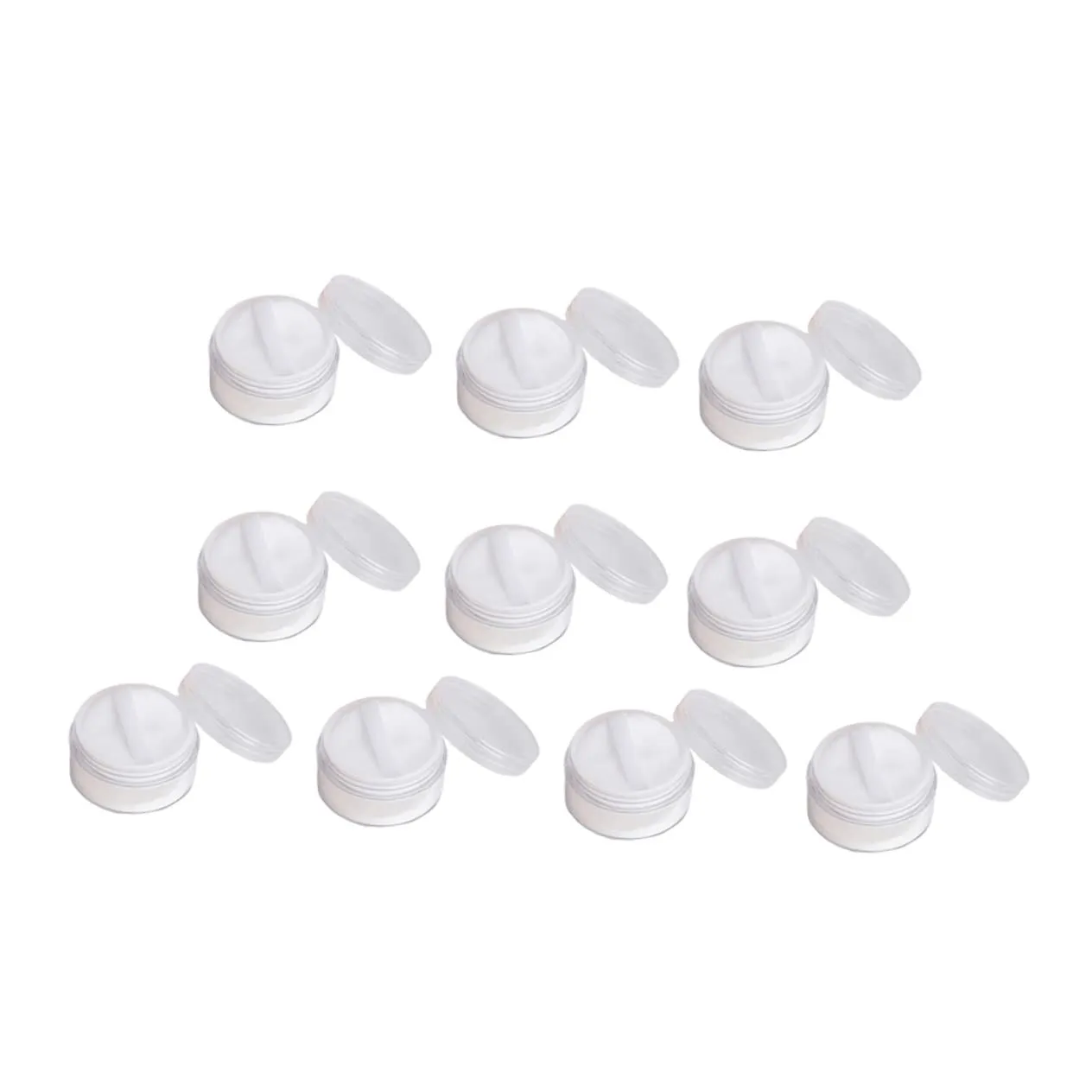 10pcs Transparent Plastic Loose Powder Container Puff Travel-friendly Makeup Case for Cosmetics Creams and Crafts Lightweight and Compact Design for Easy Storage