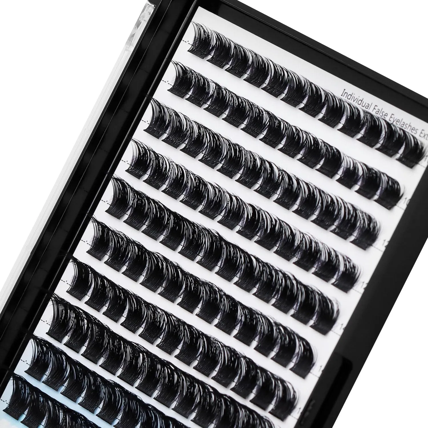 10Rows,Large Pack Grafting Mixed 10-12-14-16mm/14-16-18mm/12-14-16mm Wide Stem Cluster Eyelashes D Curl Individual False Eyelashes Home DIY Eye Lashes Extensions (mixed 12-14-16mm)