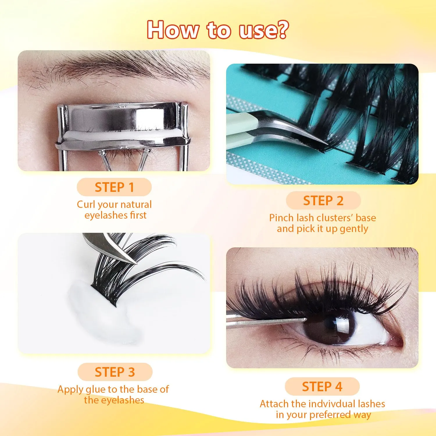 10Rows,Large Pack Grafting Mixed 10-12-14-16mm/14-16-18mm/12-14-16mm Wide Stem Cluster Eyelashes D Curl Individual False Eyelashes Home DIY Eye Lashes Extensions (mixed 12-14-16mm)