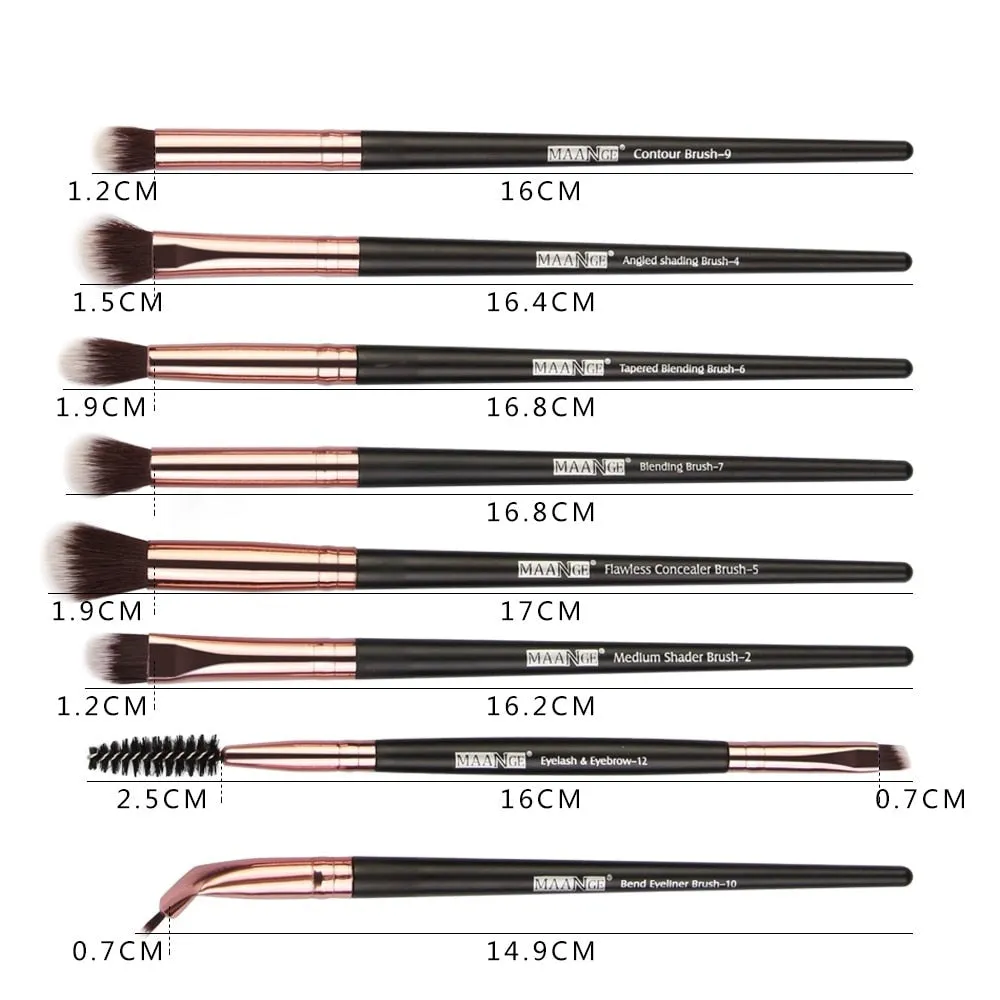 15pcs Eye Makeup Brushes Set Fan shaped