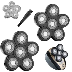 2 Pcs 6 Blades Universal Head Shaver replacement Heads for Head Shaver, Electric shaver replacement blades,