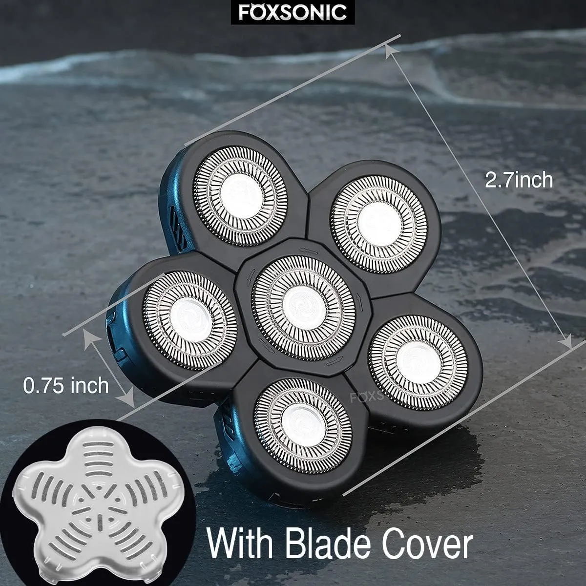 2 Pcs 6 Blades Universal Head Shaver replacement Heads for Head Shaver, Electric shaver replacement blades,