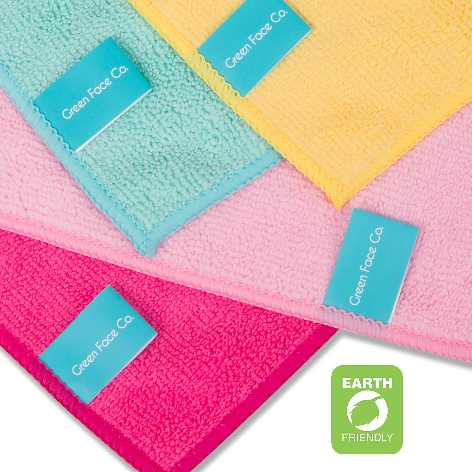 20 x Microfibre Makeup Remover Wipes with Laundry Bag by Green Face Co | Reusable Soft Facial Cloths for Beauty Routine | Great Make Up Removing Towel or Cleansing Cloth