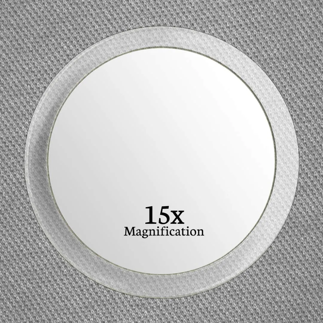 20X & 15X Magnifying Mirror Set Combo with 3 Suction Cups Each - Compact & Travel Ready - 6-Inch & 4-Inch Wide 15X & 20X Spot Magnifying Mirror Set
