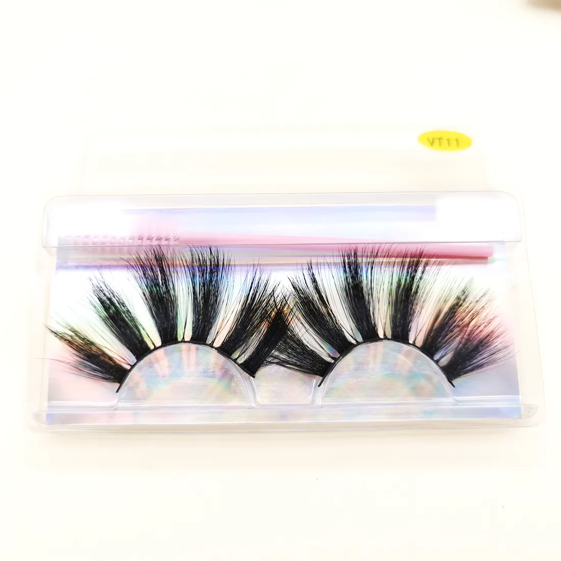 25MM Faux Mink Lashes Colorful Box With Lash Brush VT11
