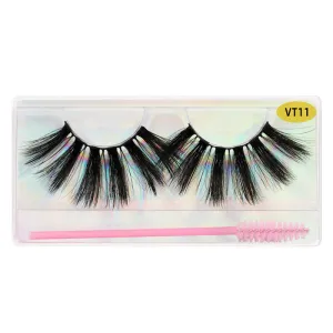 25MM Faux Mink Lashes Colorful Box With Lash Brush VT11