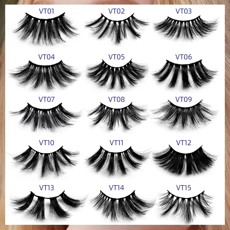 25MM Faux Mink Lashes Colorful Box With Lash Brush VT11