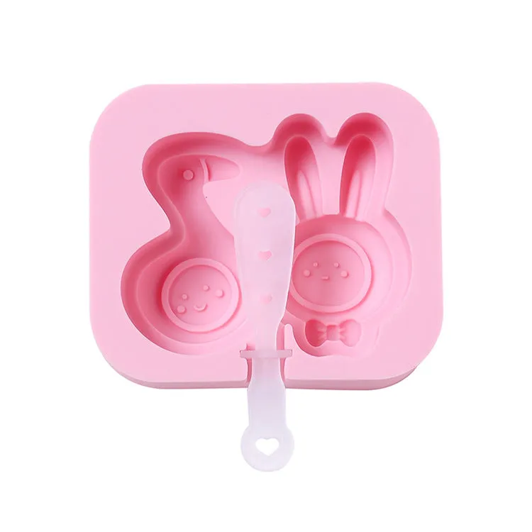2PC Rabbit Duck Silicone Ice Cream Mold Homemade DIY Ice Cream Cheese Popsicle
