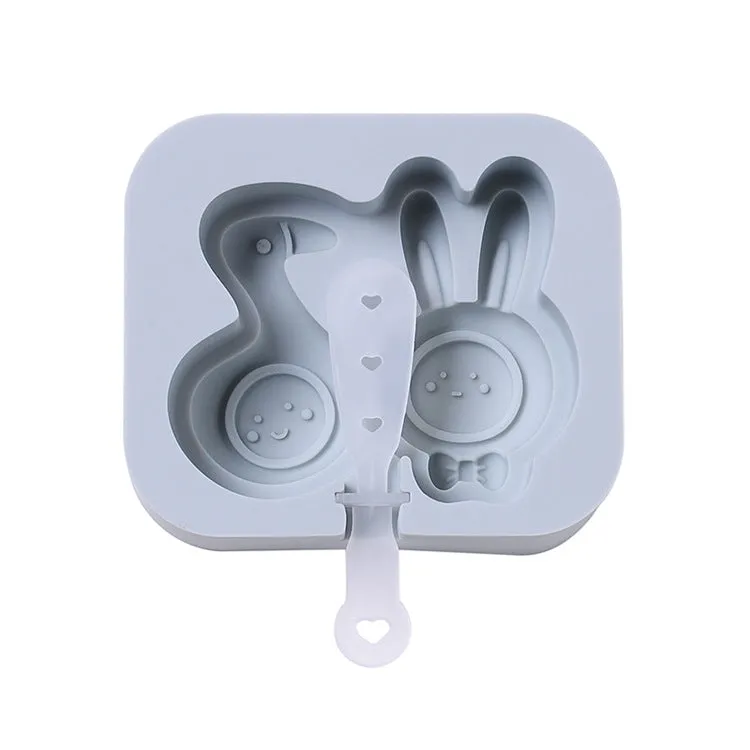 2PC Rabbit Duck Silicone Ice Cream Mold Homemade DIY Ice Cream Cheese Popsicle