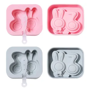 2PC Rabbit Duck Silicone Ice Cream Mold Homemade DIY Ice Cream Cheese Popsicle