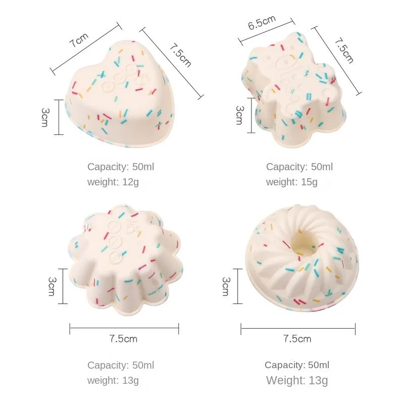 2pcs Creative DIY Macron Candy Color Silicone Cake Cup Household Baking Mold