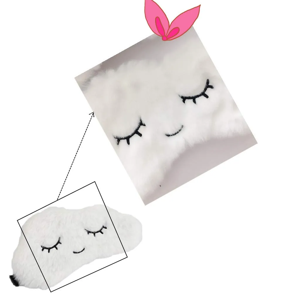 3 Pcs Cloud Eye Mask Soft Sleeping Traveling Mask Fluffy Breathable Cartoon Eyeshade for Kids Adult Women （3 Colors）