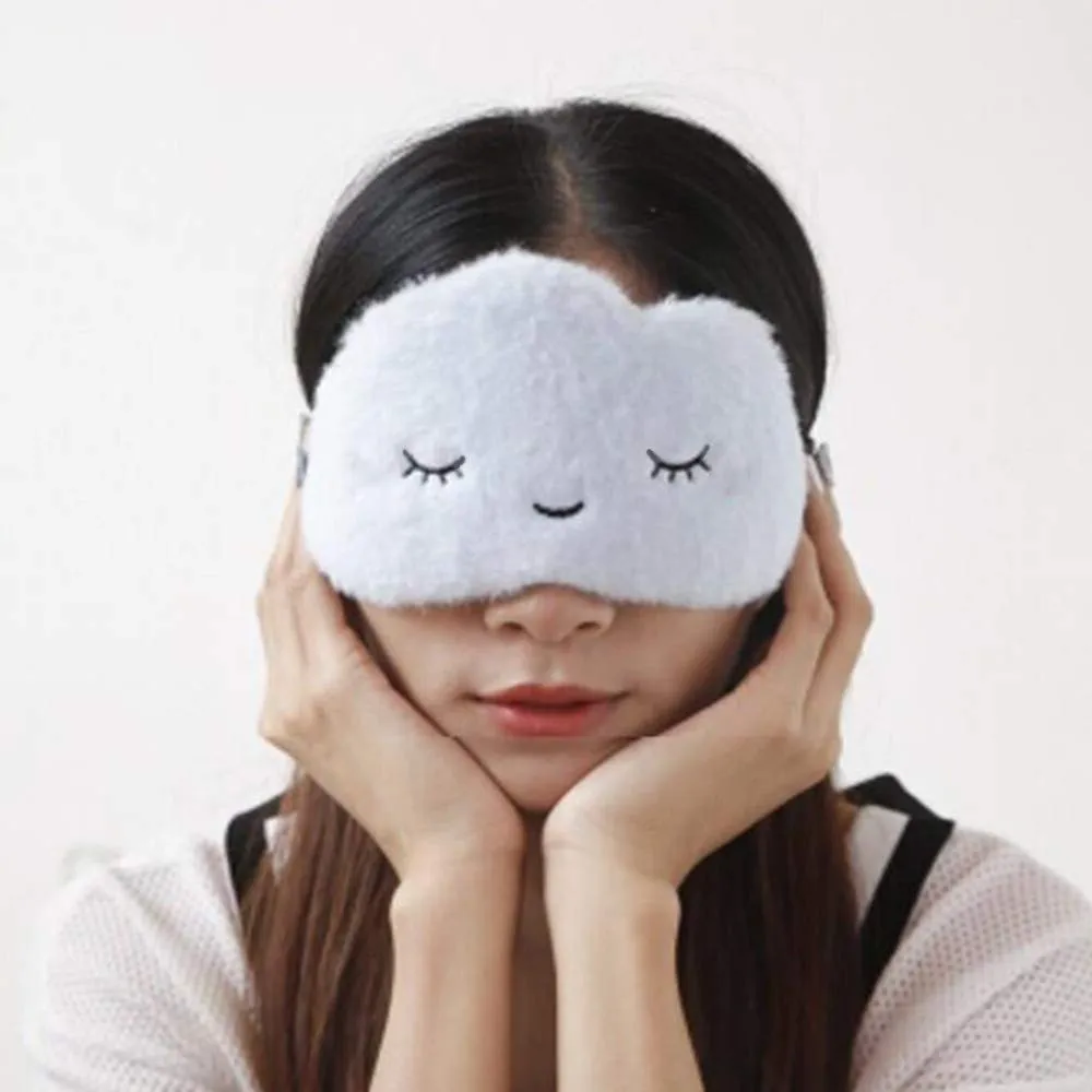 3 Pcs Cloud Eye Mask Soft Sleeping Traveling Mask Fluffy Breathable Cartoon Eyeshade for Kids Adult Women （3 Colors）