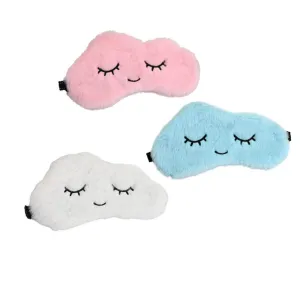3 Pcs Cloud Eye Mask Soft Sleeping Traveling Mask Fluffy Breathable Cartoon Eyeshade for Kids Adult Women （3 Colors）
