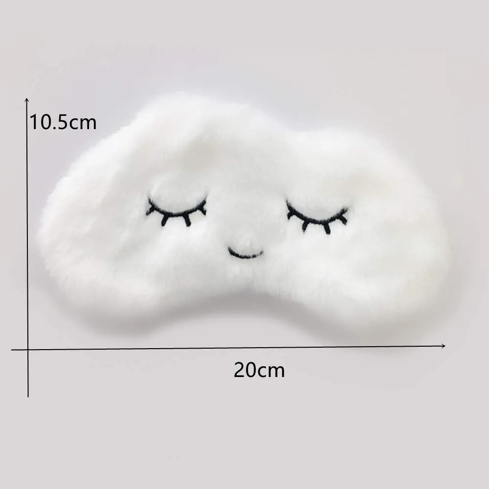 3 Pcs Cloud Eye Mask Soft Sleeping Traveling Mask Fluffy Breathable Cartoon Eyeshade for Kids Adult Women （3 Colors）