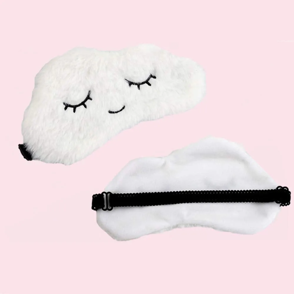 3 Pcs Cloud Eye Mask Soft Sleeping Traveling Mask Fluffy Breathable Cartoon Eyeshade for Kids Adult Women （3 Colors）