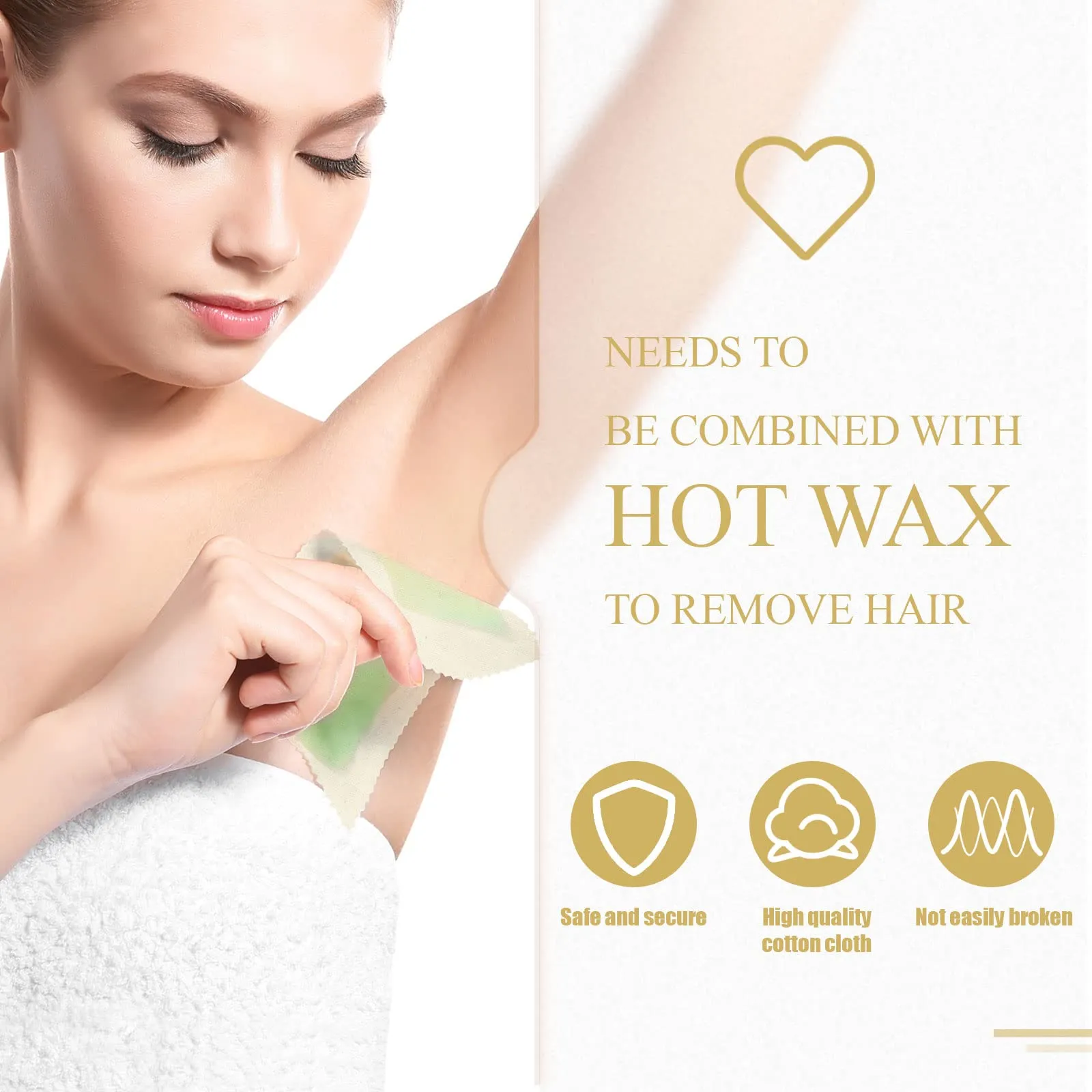 300 Pcs Natural Muslin Epilating Face Wax Strips Hair Removal Eyebrow Precut Waxing Strips Body Facial Cotton Wax Cloth Strip for Women Men (4 x 1.5 Inch)