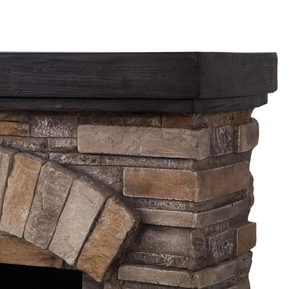 36 in. Freestanding Electric Fireplace in Tan