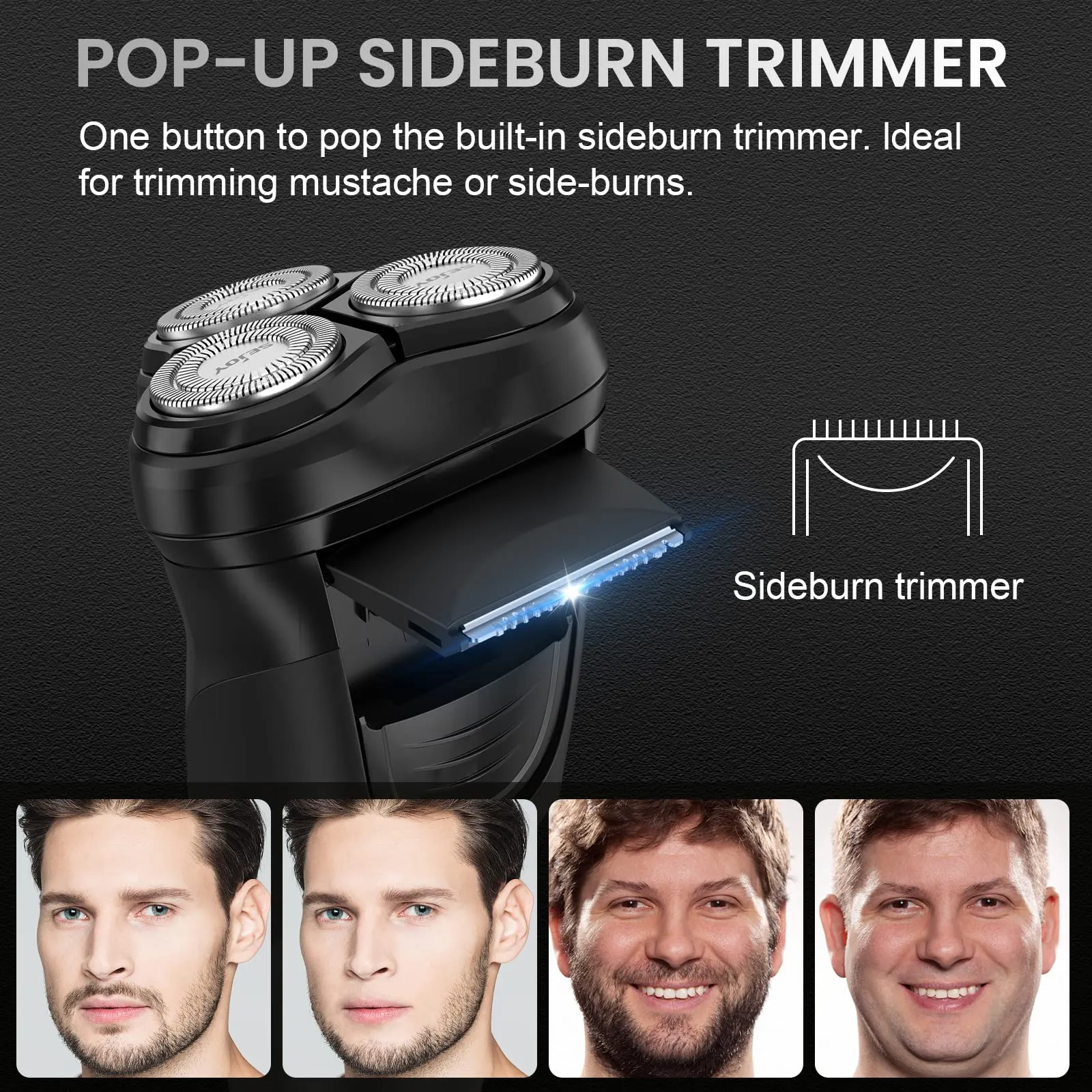 3D Electric Shaver Rotary Shavers,Electric Razor for Men,Rechargeable Electric Razor Shaving Machines, with Pop-up Trimmer,1 Hour Fast Charging,90-Min Shaving,3D Floating Head, LCD Power Indicator