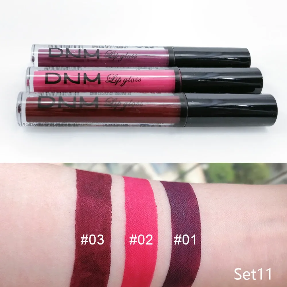 3Pcs Matte 24-hour Liquid Lipstick Sets,Dark Red Purple Matte Lipstick Lip Stain Long Lasting 24 Waterproof Lip Gloss Gift Set Matt Lipsticks Set Matt Liquid Makeup Lipstick for Women Lippies Kit01