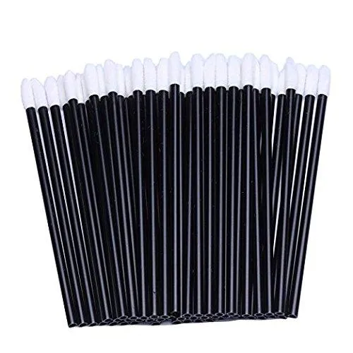 400pcs Disposable Lip Brush Lip Gloss Applicators Lipstick Wands Tool Kits (400) 400 Black