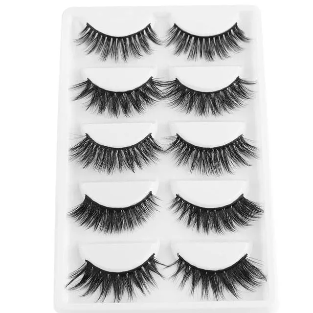 5 Pairs 3D Soft Mink Hair False Eyelashes