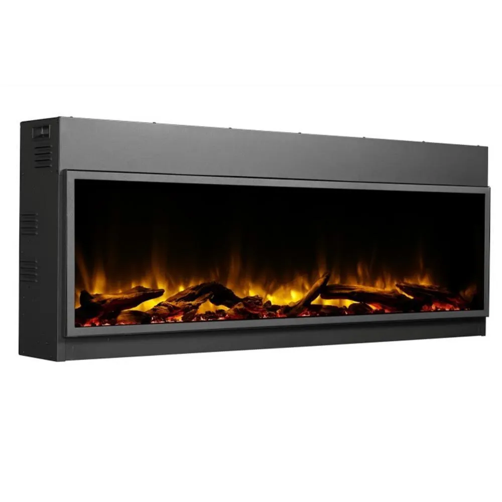 57 in. Harmony Built-in LED Electric Fireplace in Black Trim