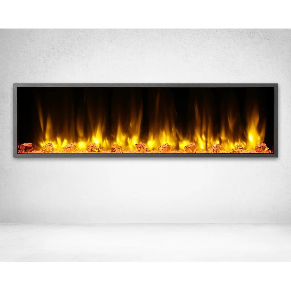57 in. Harmony Built-in LED Electric Fireplace in Black Trim