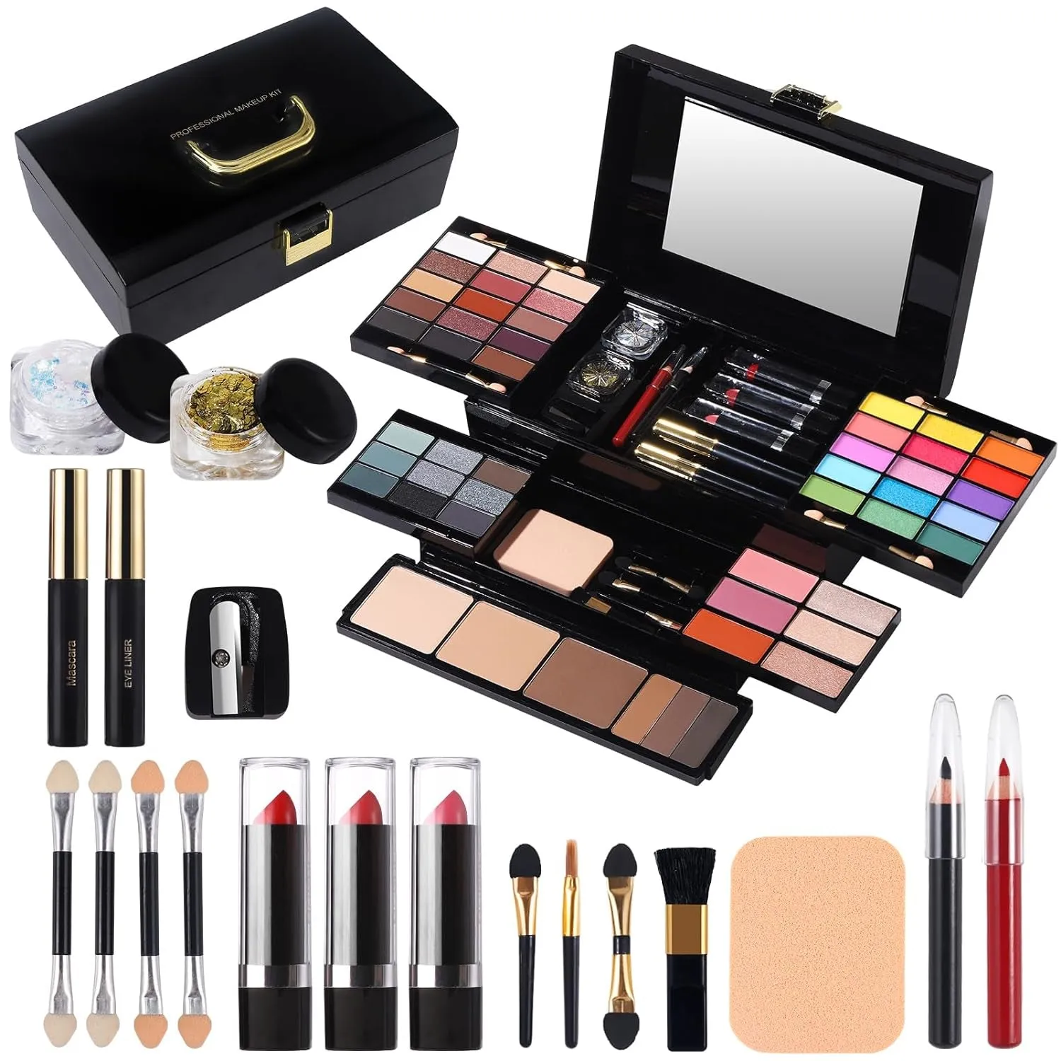 58-Piece All-in-One Professional Makeup Set for Women & Girls - Eyeshadow, Blush, Lipstick & More