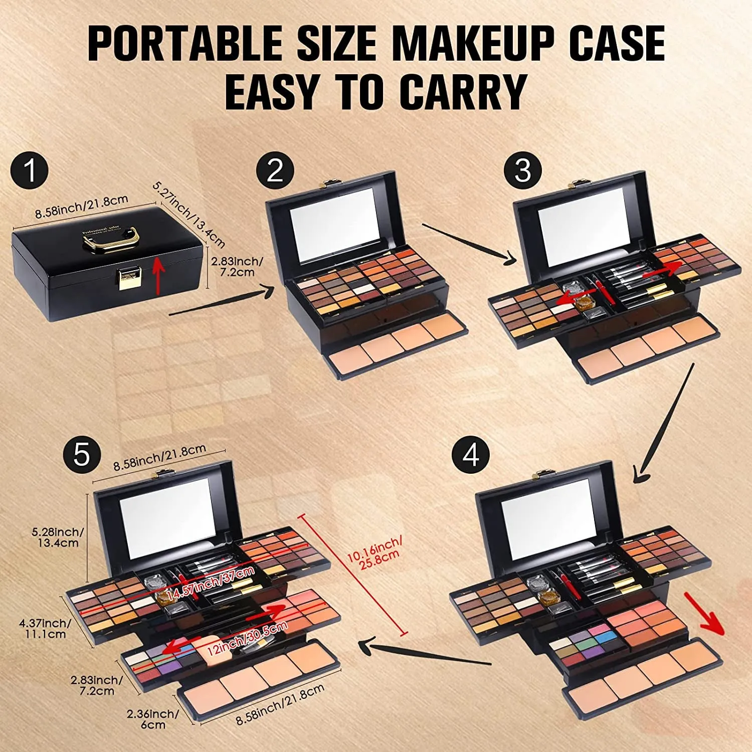 58-Piece All-in-One Professional Makeup Set for Women & Girls - Eyeshadow, Blush, Lipstick & More
