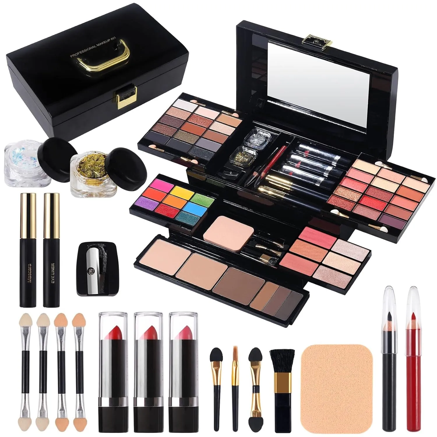 58-Piece All-in-One Professional Makeup Set for Women & Girls - Eyeshadow, Blush, Lipstick & More