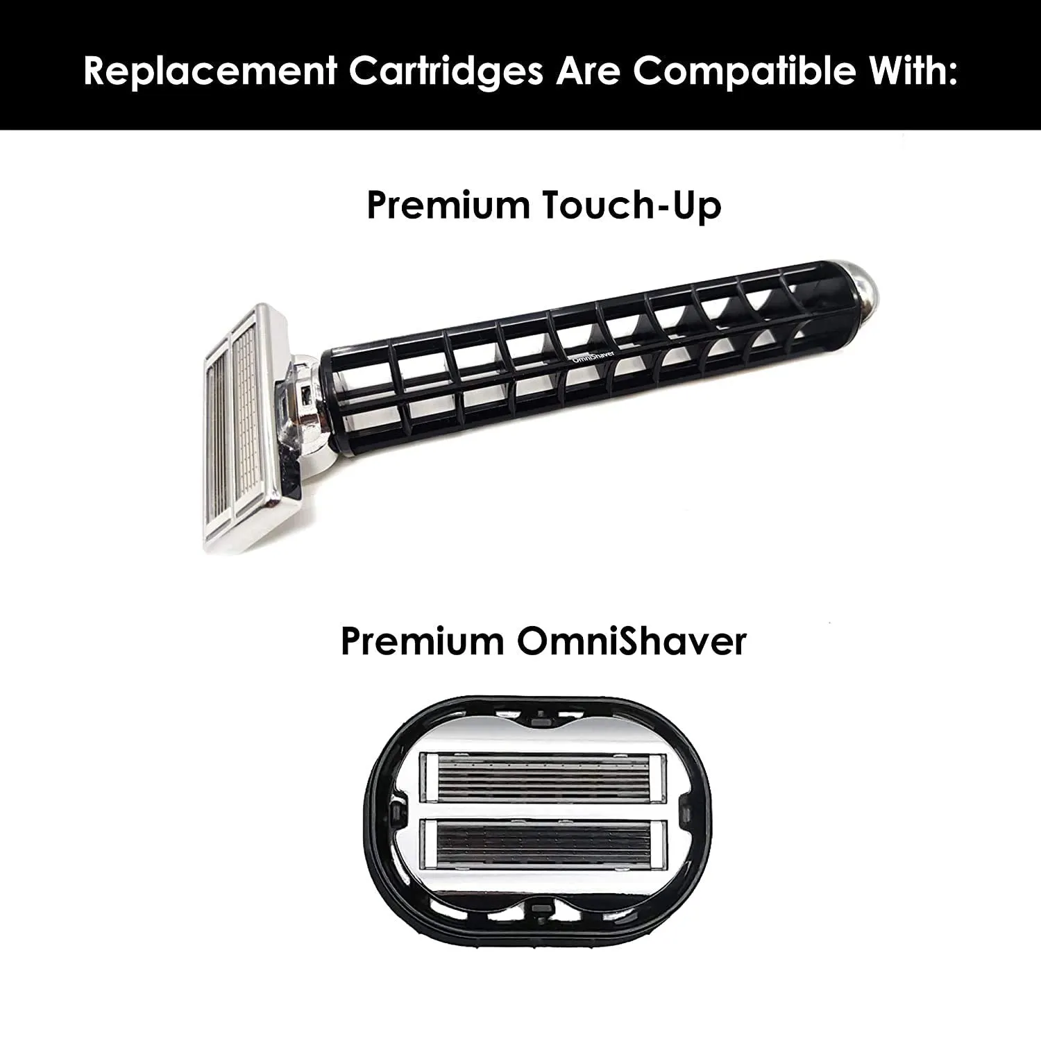 6 Pack Premium Omnishaver Replacement Cartridge Refill Kit with One Blade Removal Tool - An Alternative to Disposable, Self Cleans & Strops During Use - Durable Smooth & Comfortable 24 Cartridges