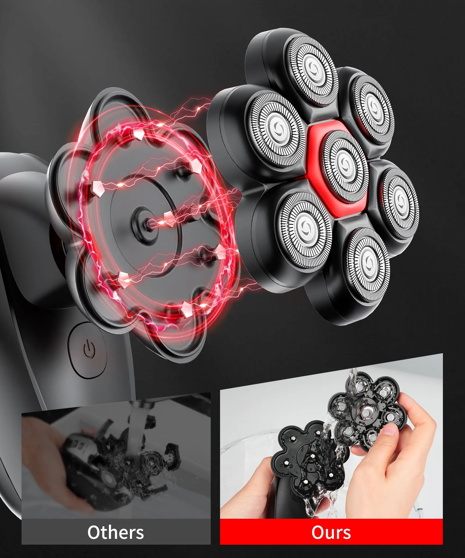 7D Electric Razor for Bald Men - Waterproof