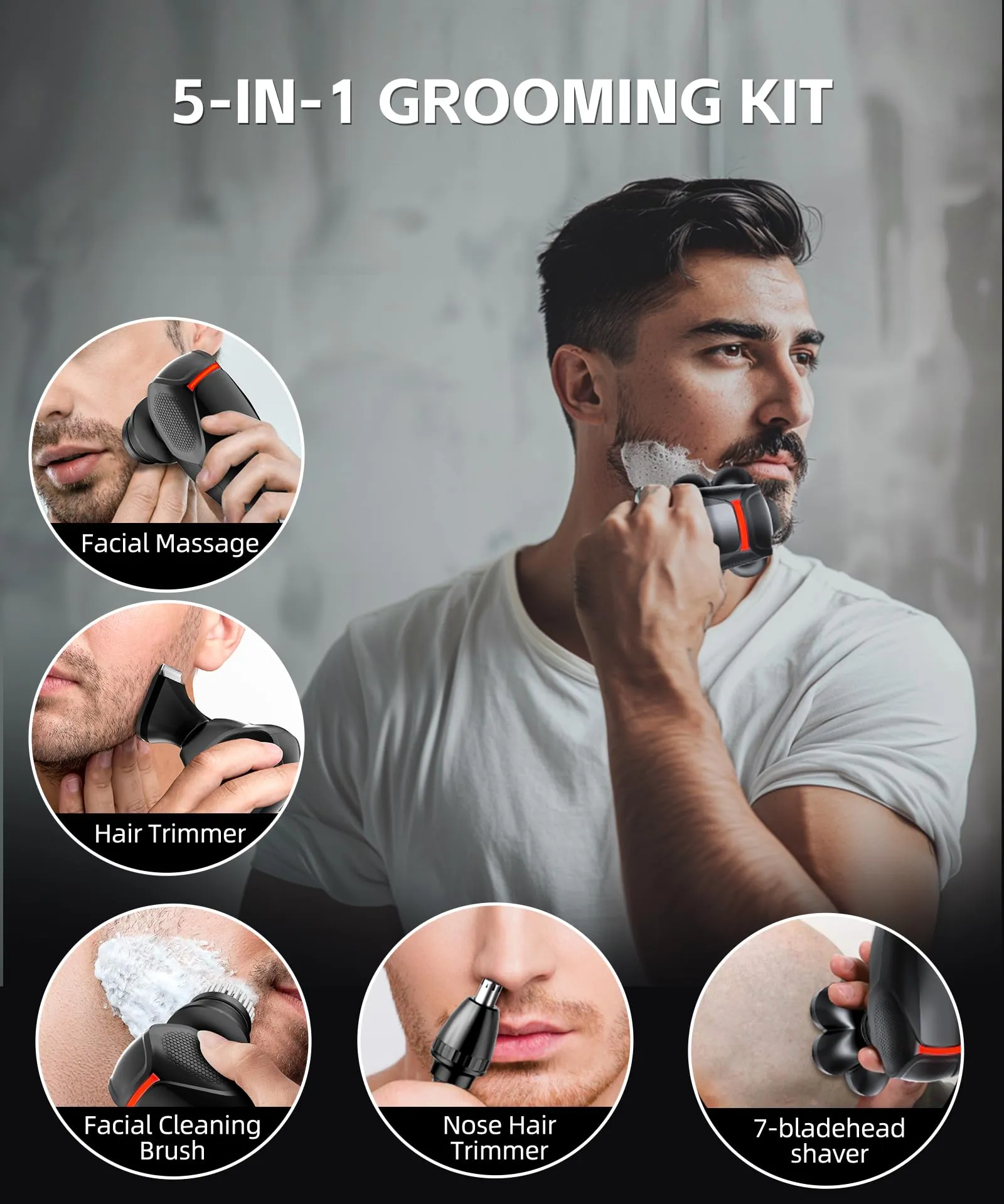 7D Electric Razor for Bald Men - Waterproof