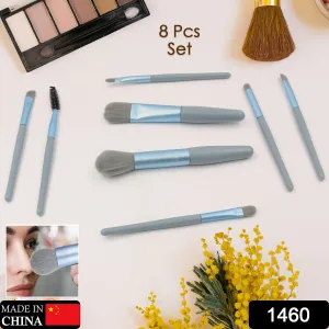 8-Piece Mini Makeup Brush Kit – Portable Premium Synthetic Set with Case (Mix Colors)