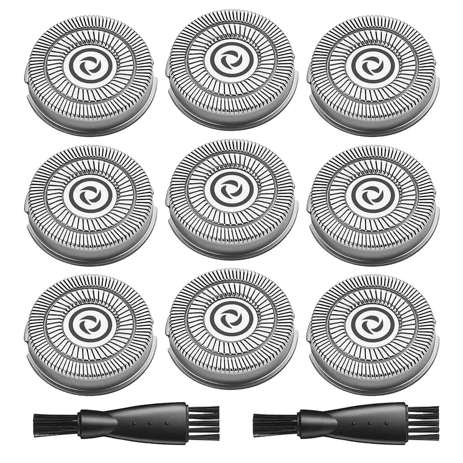 9 Pack Handsome Face Electric Razor Replacement Blades for Handsomeface Replacement Head Handsome Face Shaver, 2 Cleaning Brush