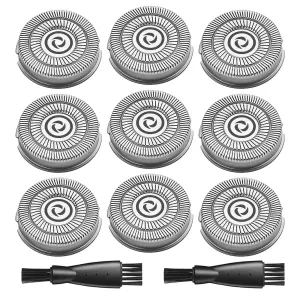9 Pack Handsome Face Electric Razor Replacement Blades for Handsomeface Replacement Head Handsome Face Shaver, 2 Cleaning Brush
