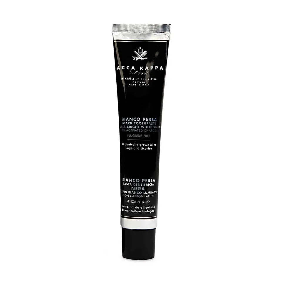 Acca Kappa Black Toothpaste with Activated Charcoal, Fluoride-Free