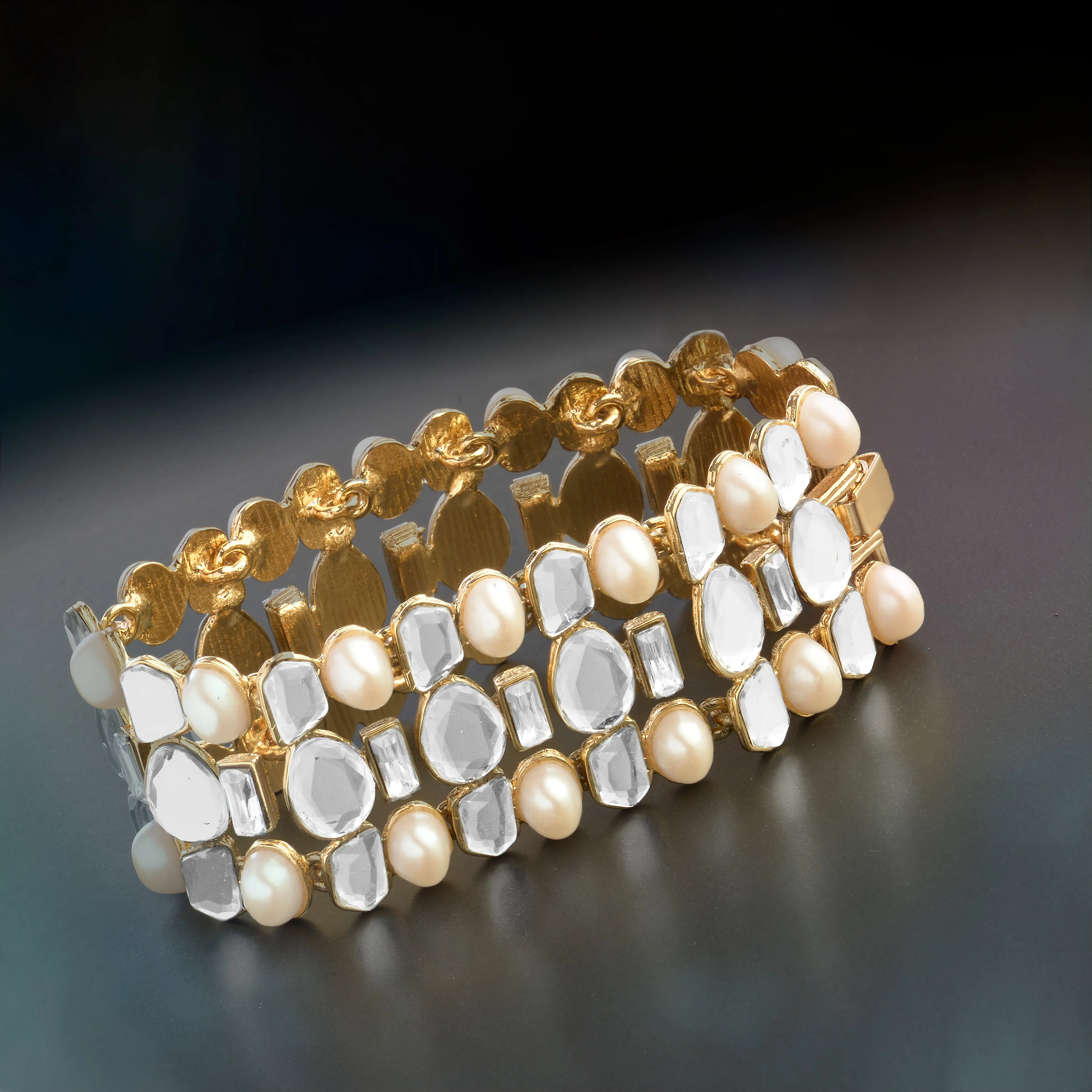 Aiyna Pearl And Speculum Statement Bracelet