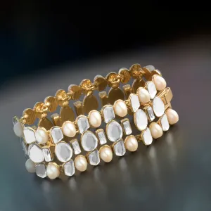 Aiyna Pearl And Speculum Statement Bracelet