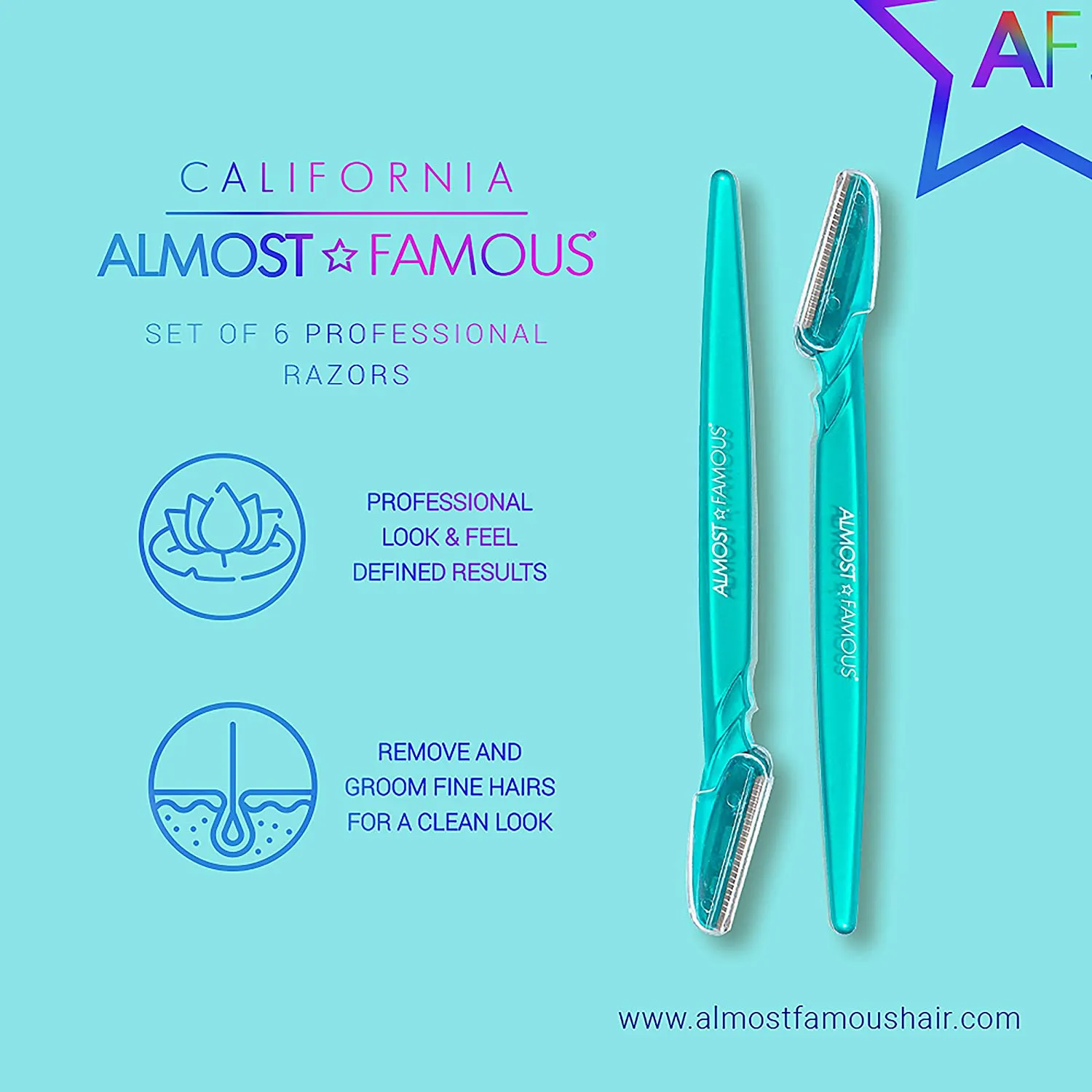 Almost Famous Women'S Face Exfoliator Beauty Razors for Face Hair Removal, Razor Trimmer for Eyebrow, Face, and Neck, Beauty Groomers - Orange