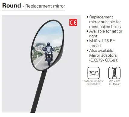 Aprilia Dorsoduro Round Motorcycle Rear View Mirror Glass Left and Right Side Pair 10mm