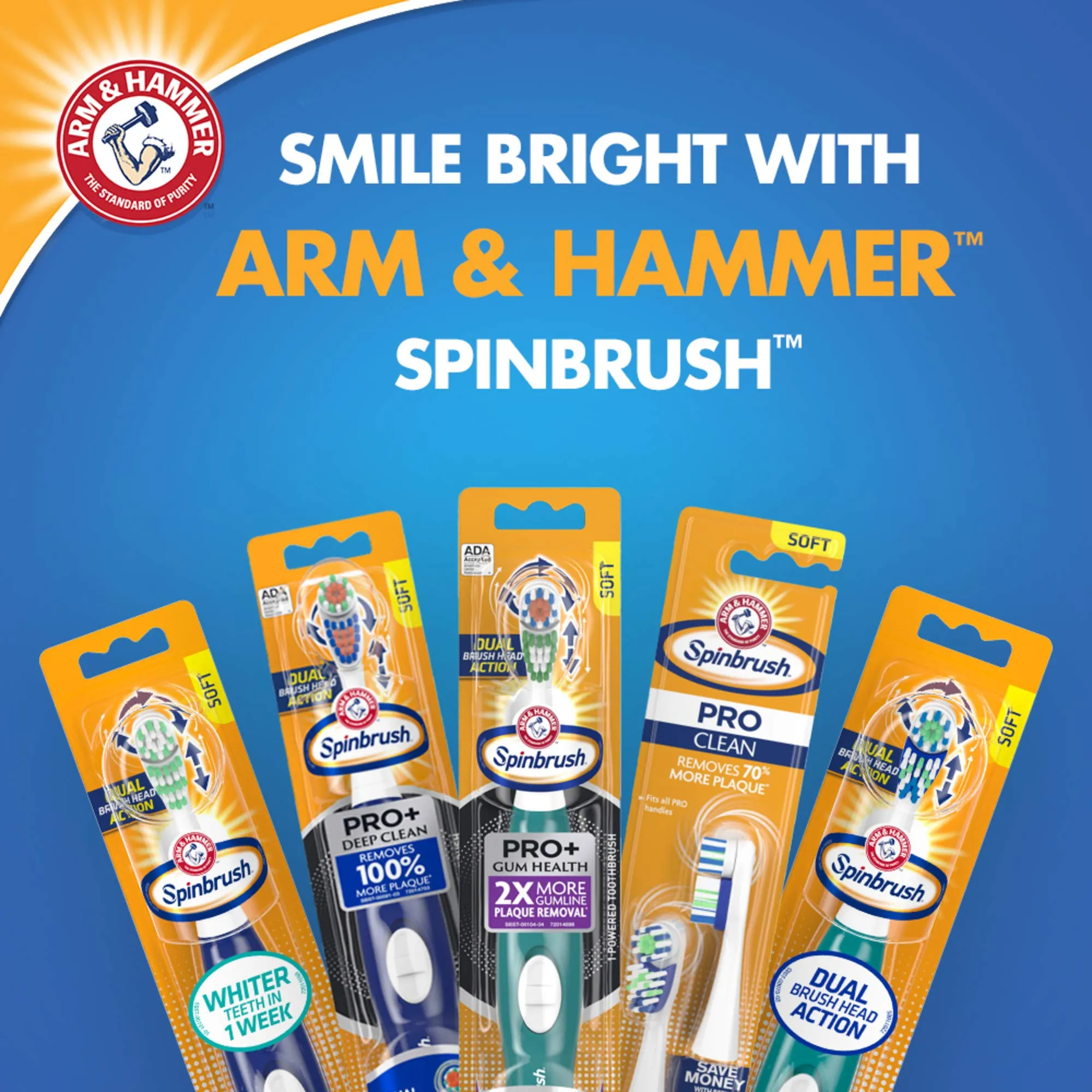 Arm & Hammer Spinbrush PRO  Gum Health Powered Toothbrush, Pack of 1 - Packaging May Vary