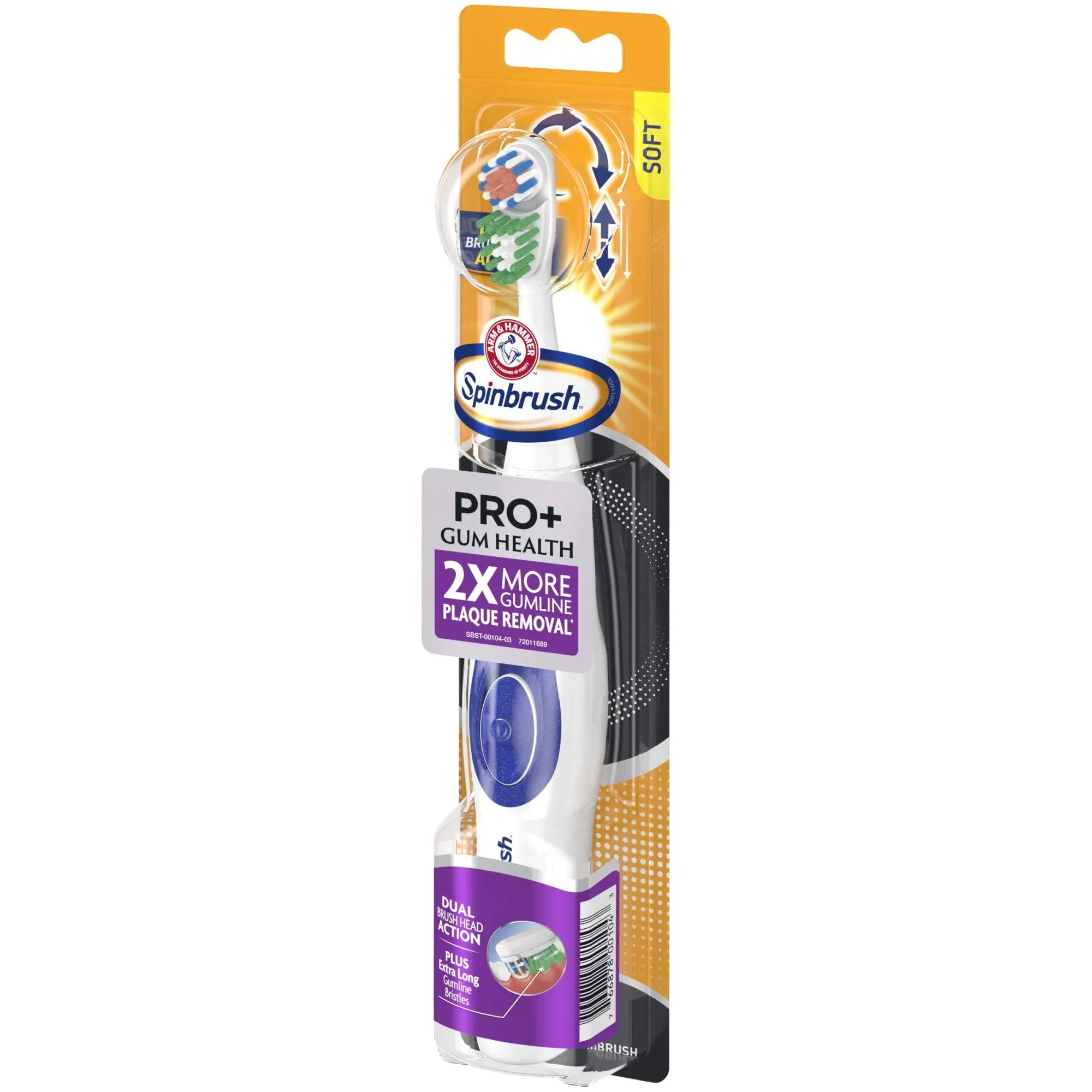 Arm & Hammer Spinbrush PRO  Gum Health Powered Toothbrush, Pack of 1 - Packaging May Vary