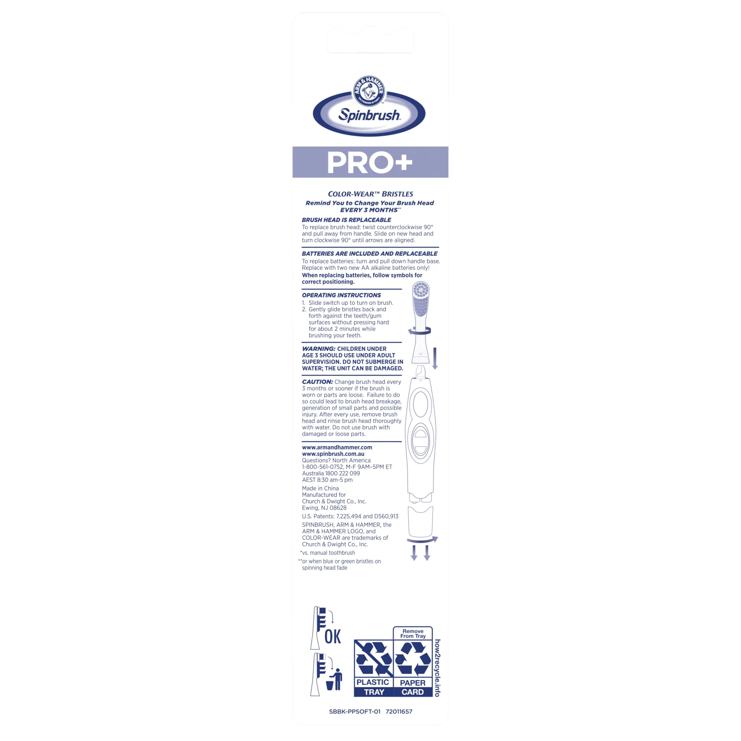 Arm & Hammer Spinbrush PRO  Gum Health Powered Toothbrush, Pack of 1 - Packaging May Vary
