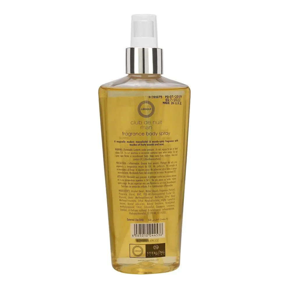 Armaf Club De Nuit Men Fragrance Body Spray (250ml)